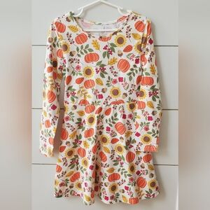 The Children's Place Pumpkin Floral Dress - Orange, Green, Yellow